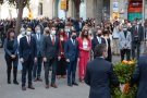 Institucions, partits i entitats reten homenatge a Rafael Casanova en la tradicional ofrena floral per la Diada