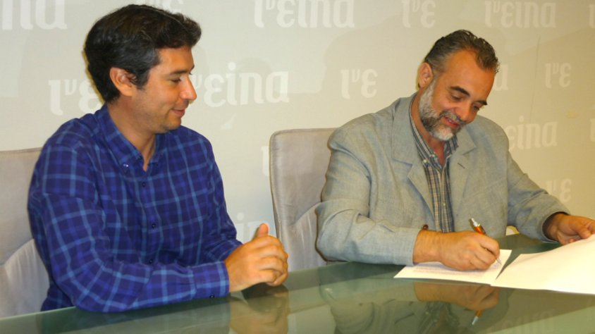Moment de la signatura del conveni