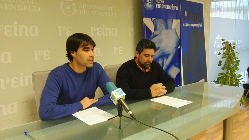 Regidor d'Emprenedoria, Ferran Trillas, i el portaveu de la Unitat de Gestió de la Xarxa Emprenedora, Paulo Vedoya.