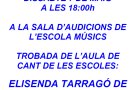 6a Trobada de l’aula de cant de les escoles Elisenda Tarragó de Barcelona i Músics del Vendrell