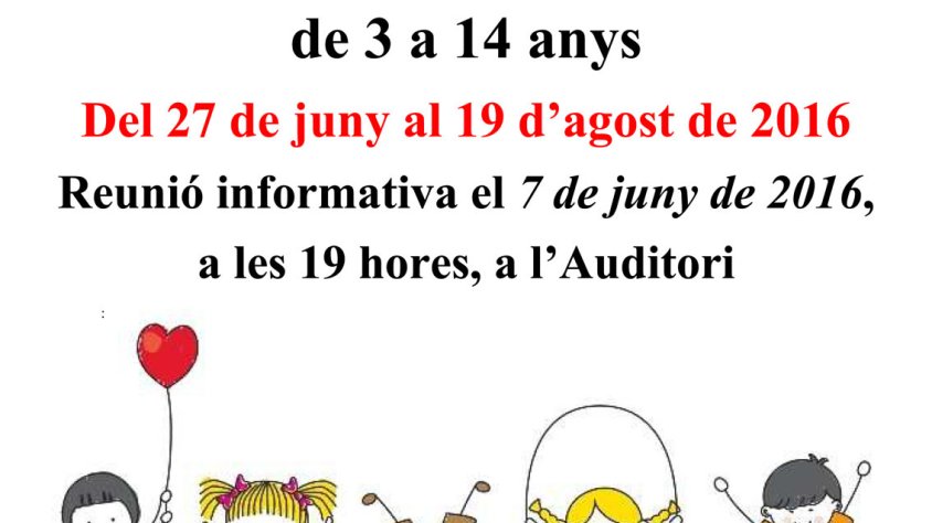 Cartell promocional del Campus d’Estiu i la reunió informativa