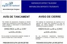 Tall de subministrament d’aigua a la zona dels Masos