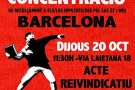 Concentracions pel Cas 27 i més, el 20 d’octubre, a Barcelona, Lleida, El Vendrell i Tarragona.