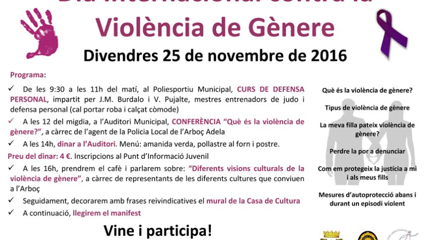 Cartell commemoratiu del Dia Internacional Contra la Violència de Gènere
