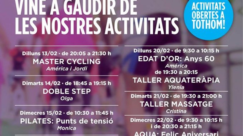 Cartell promocional de les activitats 10è aniversari de la Piscina Coberta Municipal de l’Arboç