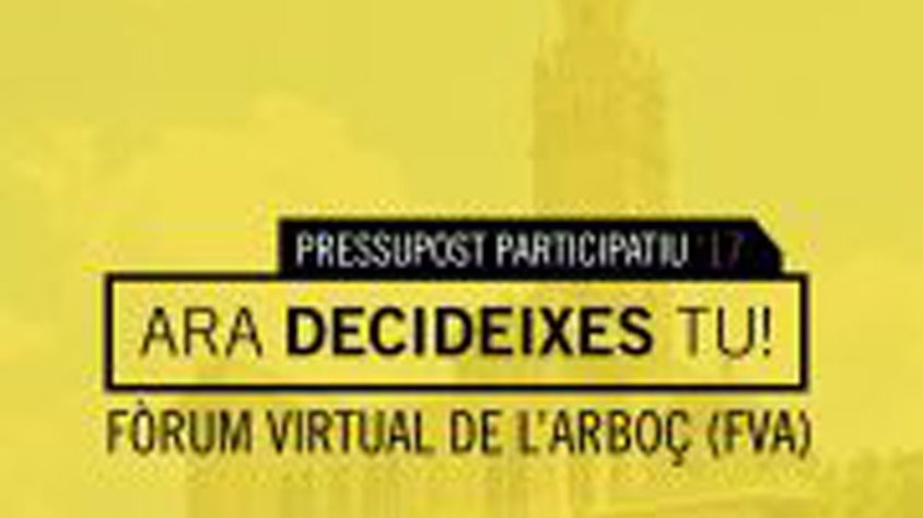 Banner dels pressupostos participatius a la web de l’Ajuntament de l’Arboç