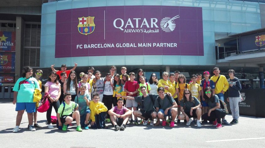 El grup de nens i nenes de l’Arboç a les instal·lacions del FC Barcelona el passat 14 de maig.
