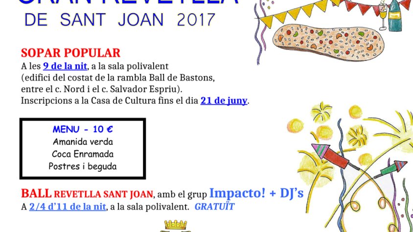 Cartell de la Revetlla de Sant Joan a l’Arboç.