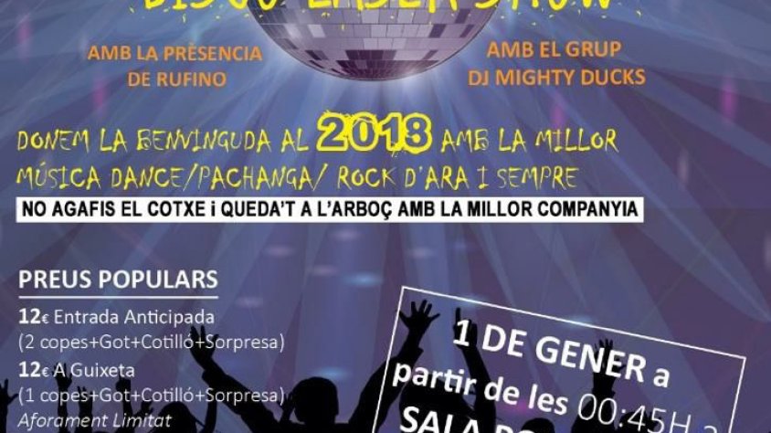 Cartell promocional de la Festa de Cap d’Any de l’Arboç.