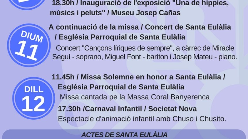 Cartell d’actes.