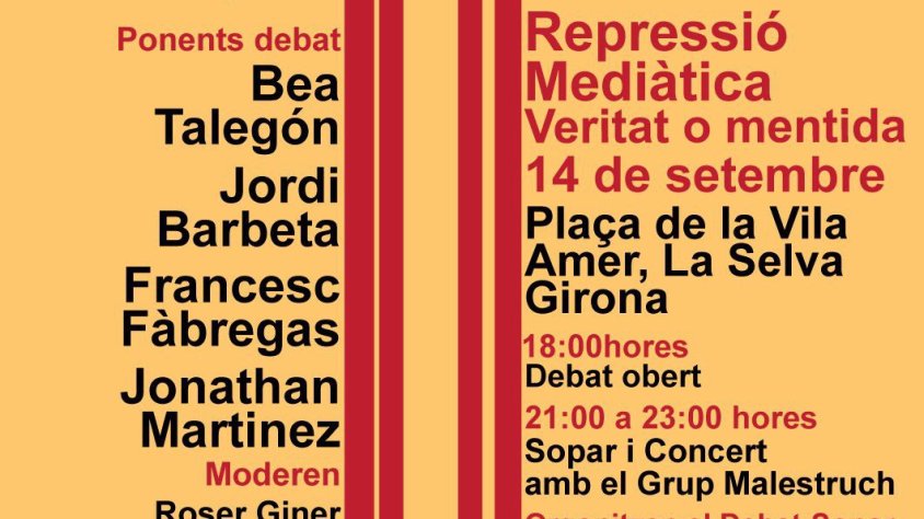 Lletres per la República presenta l'acte de ‘’Repressió Mediàtica. Veritat o mentida’’ d'Amer