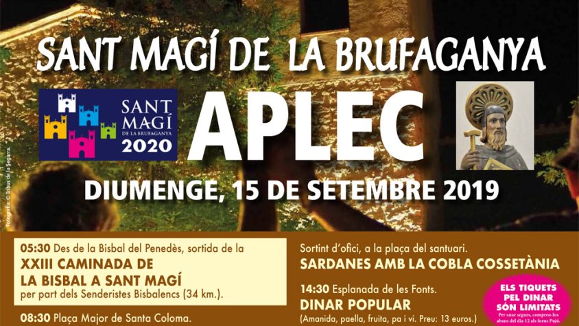 El diumenge dia 15 se celebrarà l’Aplec de Sant Magí on participaran els Senderistes Bisbalencs que caminaran 34 quilòmetres a peu
