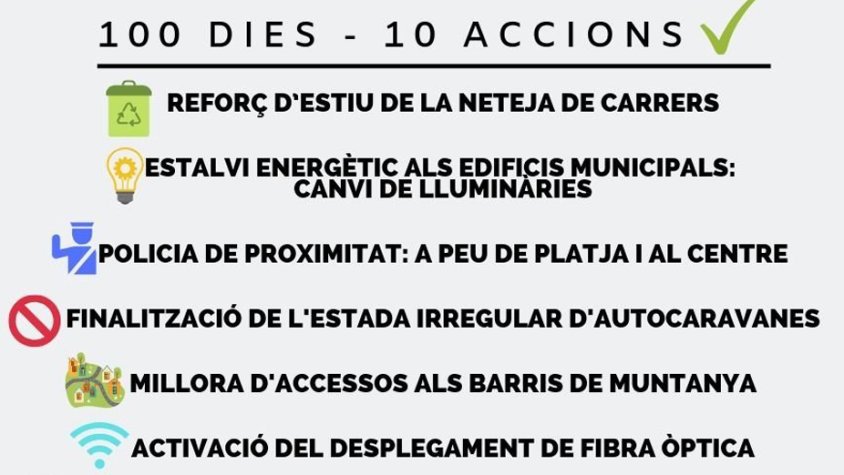 “100 dies de mandat – 10 accions”, primer balanç de govern