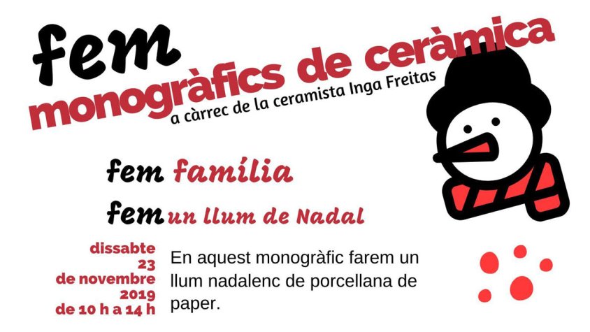L’Aula de Ceràmica organitza un monogràfic nadalenc