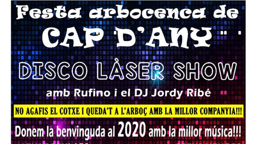 Cartell promocional de la Festa de Cap d’Any de l’Arboç.