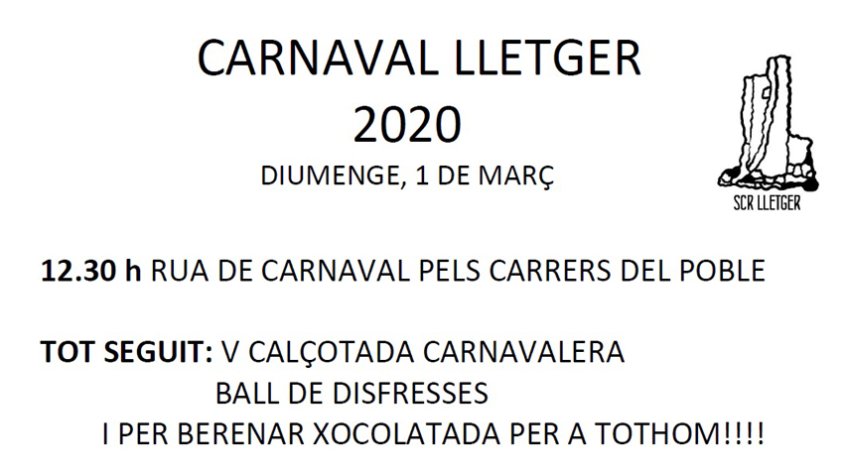 Cartell Carnaval Lletger 2020