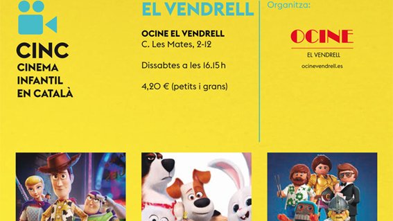 Cartell de les cinc pel·lícules del CINC OCINE el Vendrell