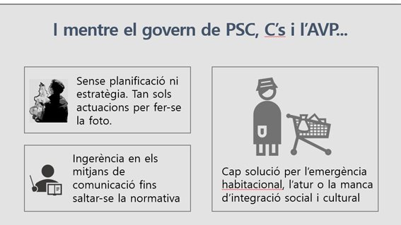 Imatge que resumeix en gràfic la valoració del grup municipal del Vendrell