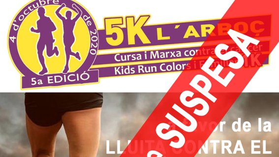 Suspesa la Cursa 5k l'Arboç que estava prevista pel 4 d'octubre
