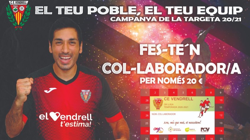 Cartell del CE Vendrell per la compra de la targeta