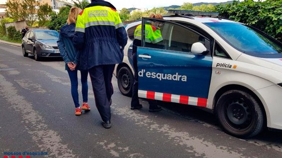 Imatge del moment de la detenció al Vendrell