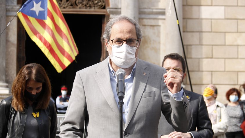 Pla mitjà de l'expresident de la Generalitat Quim Torra el 28 d'octubre de 2020.