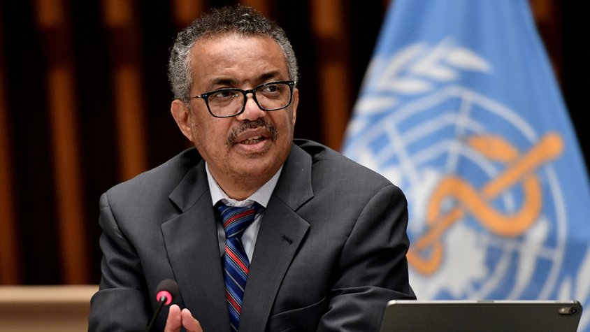 El director general de l’Organització Mundial de la Salut (OMS), Tedros Adhanom Ghebreyesus, en una roda de premsa a Ginebra, Suïssa, el 3 de juliol de 2020.