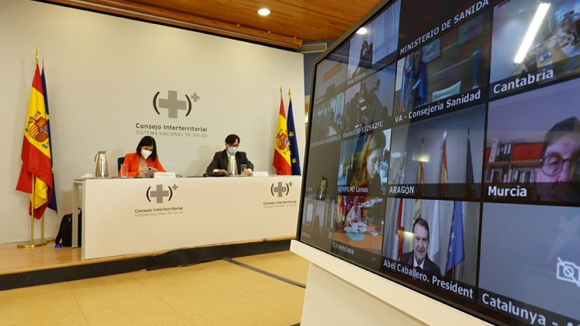 Pla general de la reunió del Consell Interterritorial de Salut encapçalada pel ministre de Sanitat, Salvador Illa.