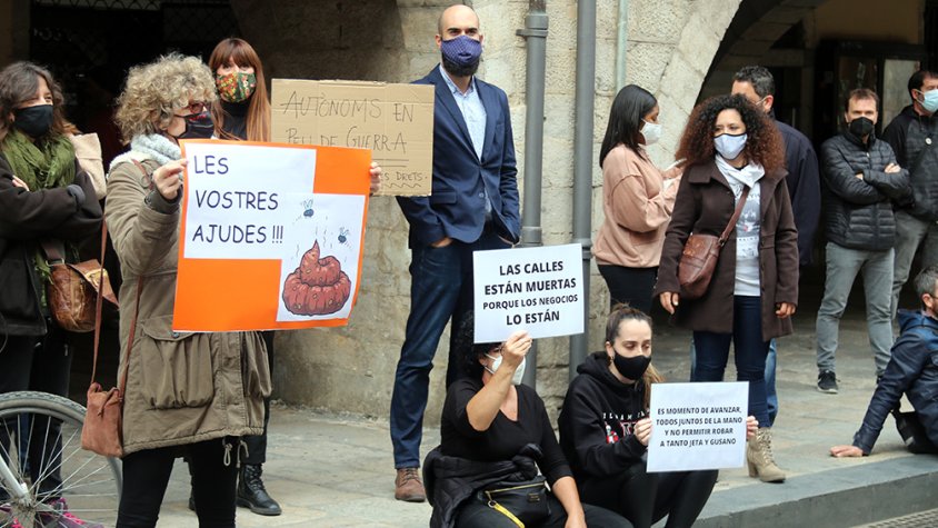 Pla mig d'alguns dels autònoms concentrats.