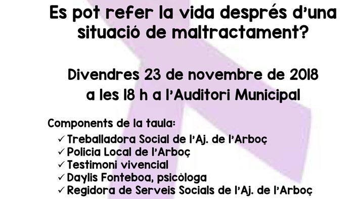 Cartell actes del Dia Internacional Contra la Violència de Gènere.