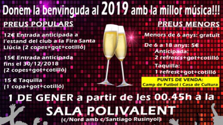 Cartell promocional de la Festa de Cap d’Any de l’Arboç.