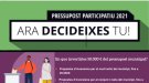 Del 12 al 26 de juliol s'obre el període de votació de les propostes finalistes dels Pressupostos Participatius 2021