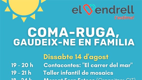 Es programen diverses activitats familiars a Coma-ruga per al proper cap de setmana emmarcades en el projecte FEDER