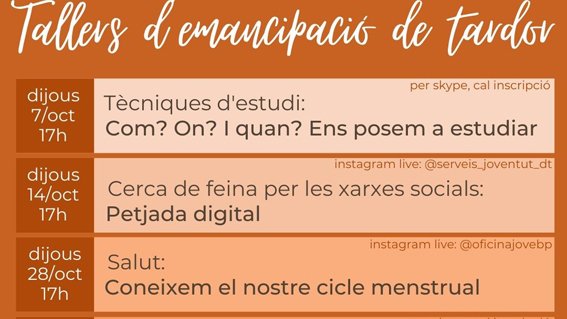 L'oficina Jove del Consell Comarcal del Baix Penedès organitza tallers i xerrades per promocionar l’emancipació dels joves