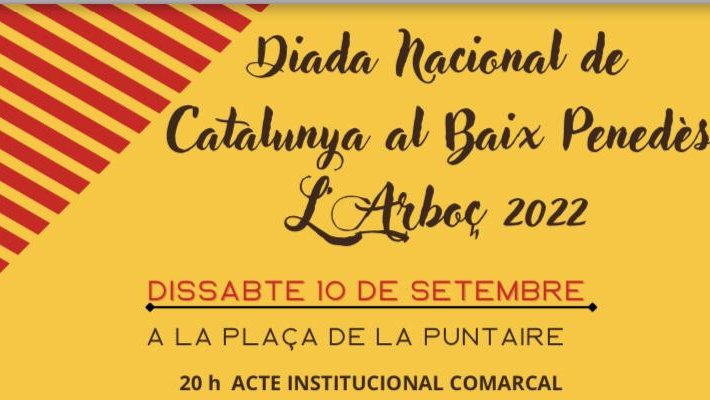 L'Arboç serà la seu de la commemoració comarcal de la Diada Nacional