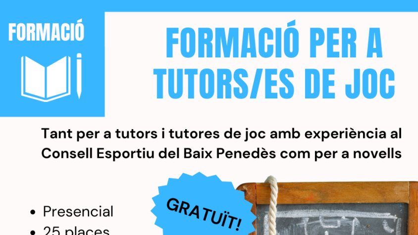 Nova formació de reciclatge i d’introducció per a tutors i tutores de joc