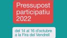 S’inicia la campanya informativa per a promoure la votació del pressupost participatiu