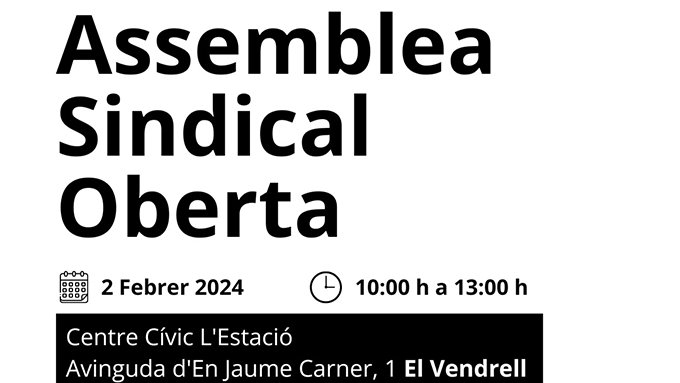 L'Assemblea tindrà lloc al Centre Cívic de l’Estació (Avinguda d’En Jaume Carner, 1)