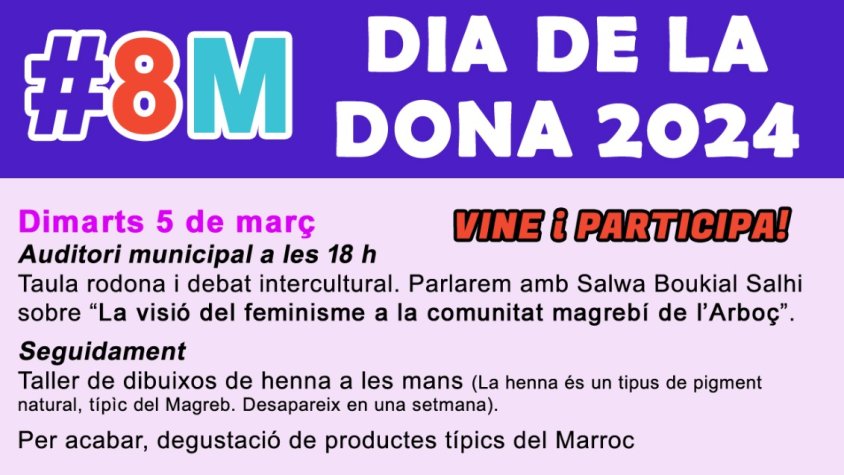 L’Arboç commemora el Dia Internacional de la Dona amb diversos actes durant la setmana