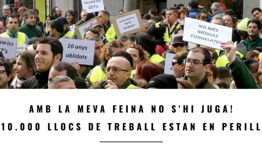 10.000 llocs de treball i els serveis d’atenció a més de 40.000 persones amb discapacitat i especials dificultats, estan seriosament amenaçats per l’infrafinançament públic