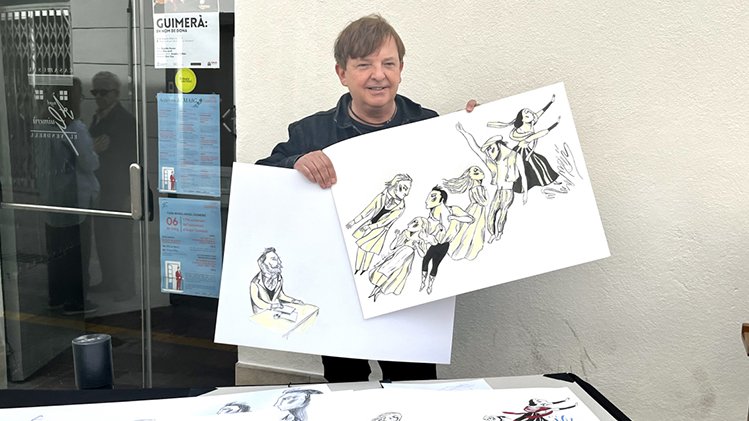 En el mural apareix el món d’Àngel Guimerà i els personatges de tres de les seves obres cabdals