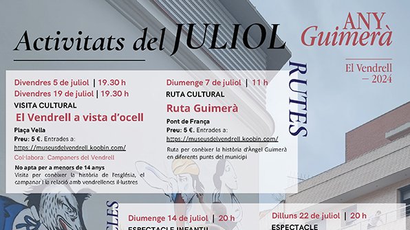 Activitats de l’Any Guimerà del mes de juliol al Vendrell