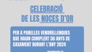 Recordatori - Inscripció a la celebració de les Noces d'Or al Vendrell