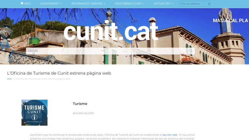 L’Oficina de Turisme de Cunit estrena pàgina web