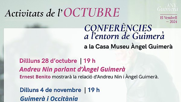 Les conferències començaran el dilluns 28 d'octubre