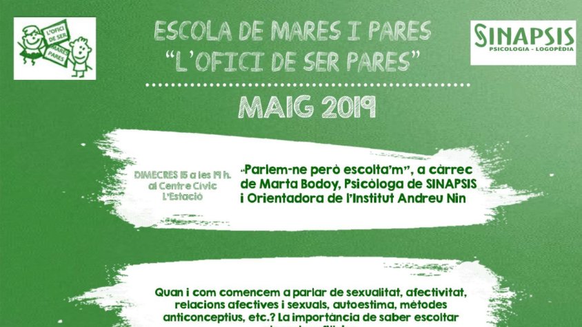 LEscola de Mares i Pares ofereix una xerrada sobre com i quan parlar amb els fills de les relacions afectives i sexuals