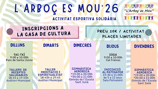 L'Arboç es Mou! arriba a la seva 12a edició plenament consolidada i amb moltes novetats
