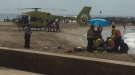 Fort ensurt a la platja de Cunit